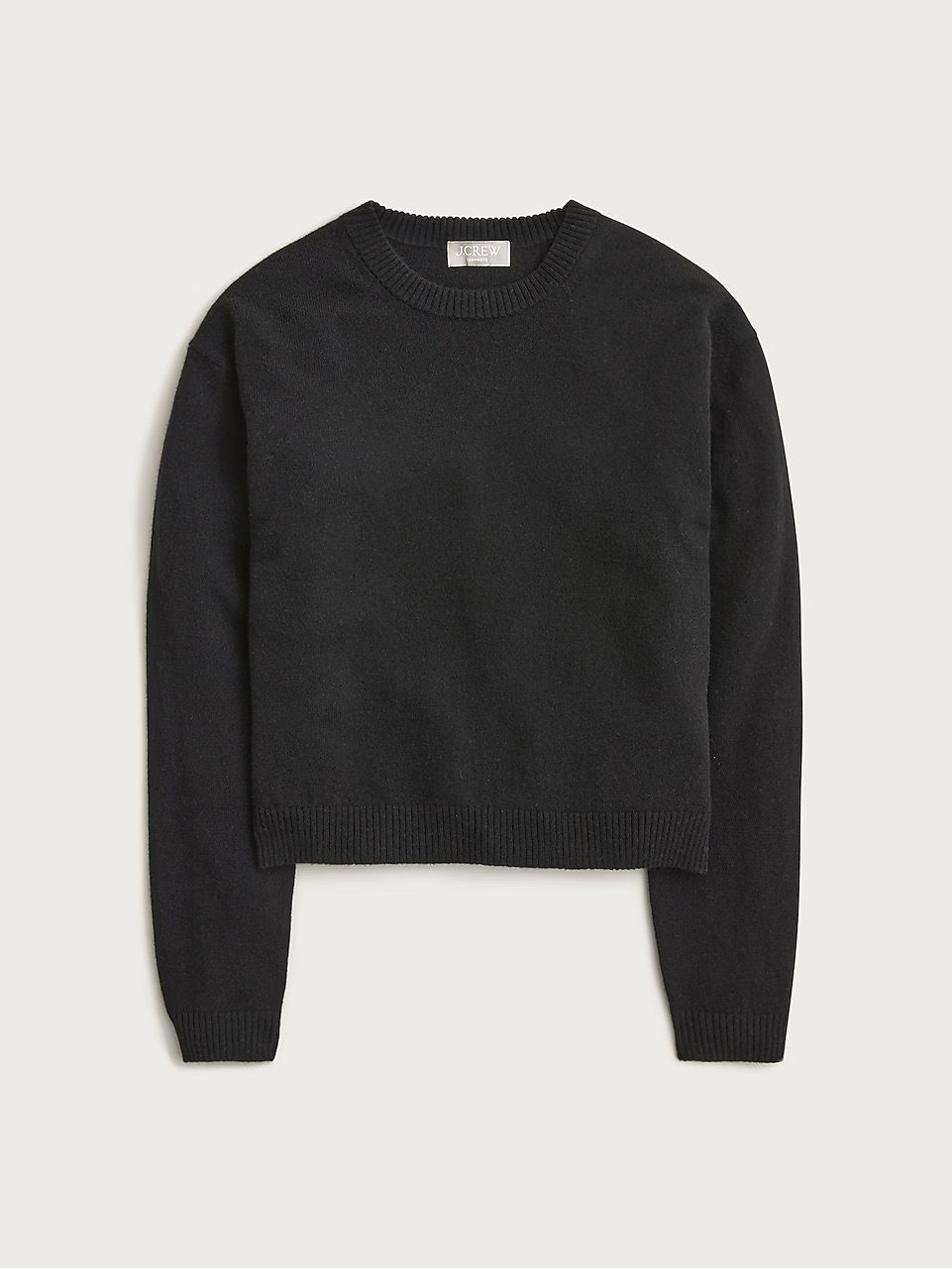 Fitted-Waist Crewneck Sweater In Ribbed Merino Wool Euc